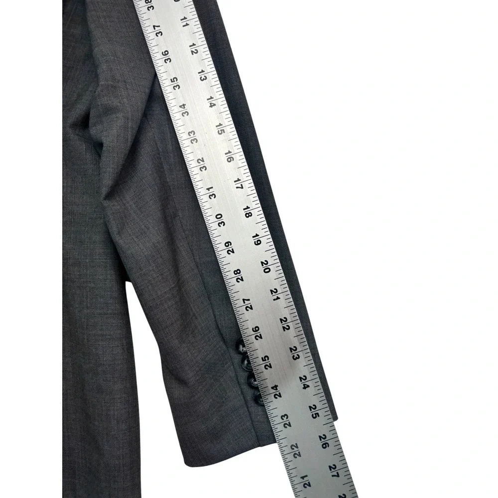Trunk Club Custom 38R 34x32 Gray Sharkskin Bespoke 2pc Pant Suit Wool Slim